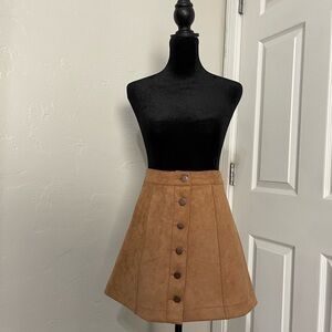 Tan Button-Up Women's Skirt